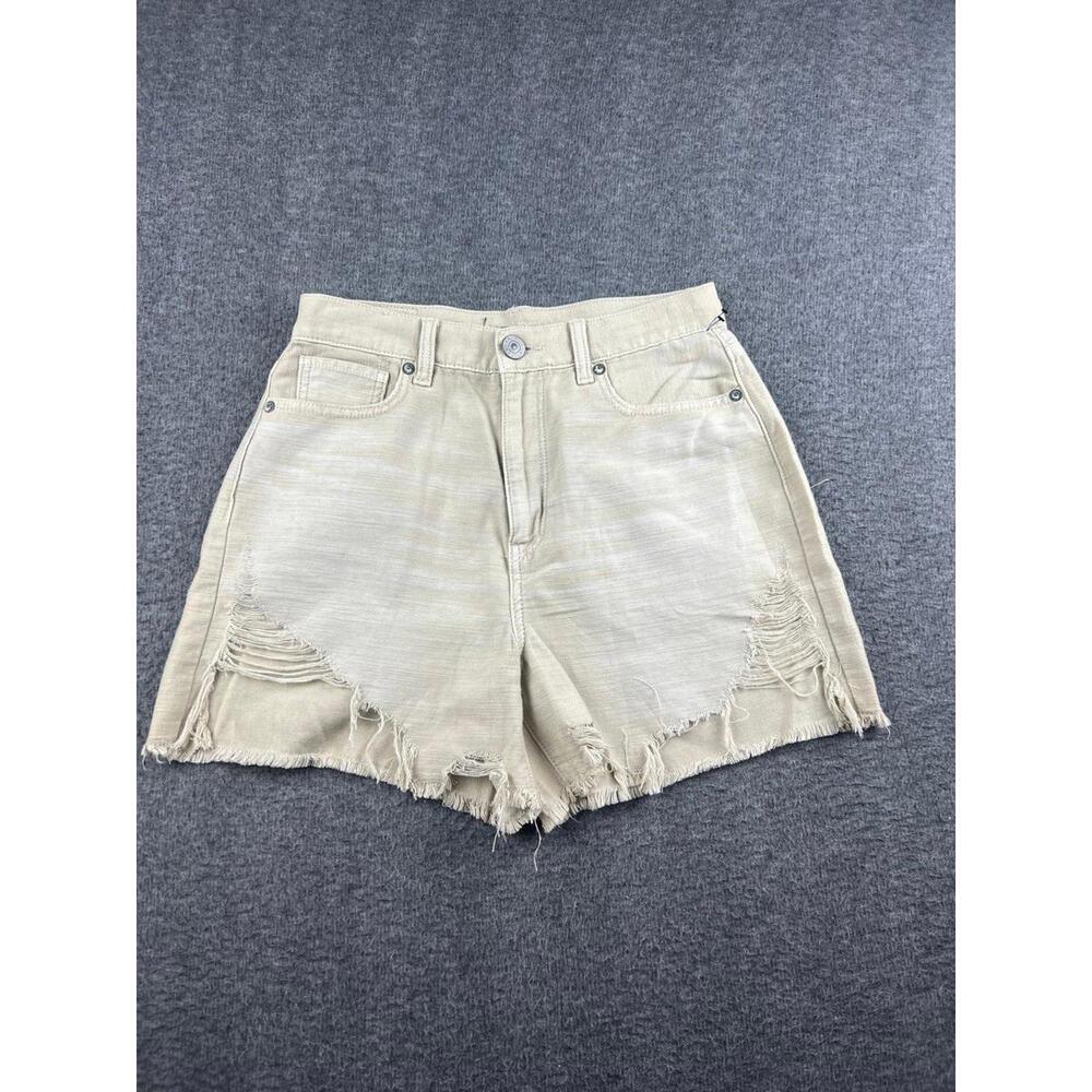American Eagle‎ Women's Beige Distressed Denim Shorts Size 2